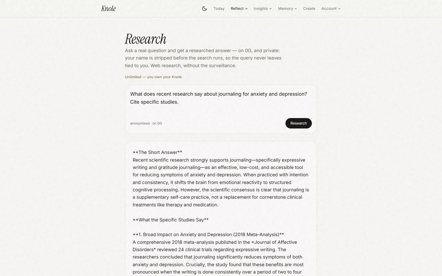 Private Research — a web-researched answer citing a 2018 Journal of Affective Disorders meta-analysis